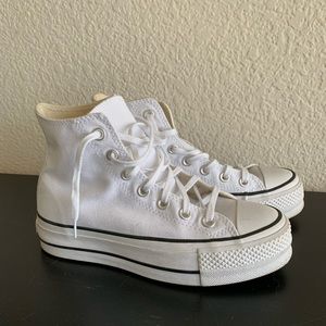 White Platform Converse (high top)